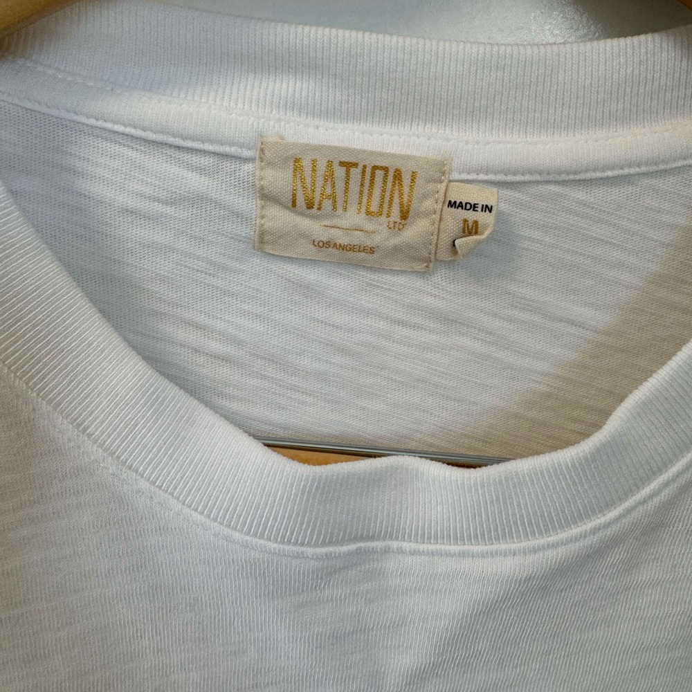 Nation LTD Marina White Muscle Top with Gold Accents - Picture 2 of 4